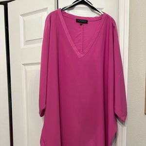 Pink silky draped dress